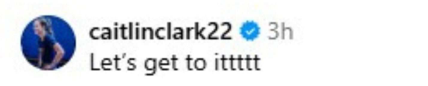 Caitlin Clark's reaction to Sophie Cunningham's post